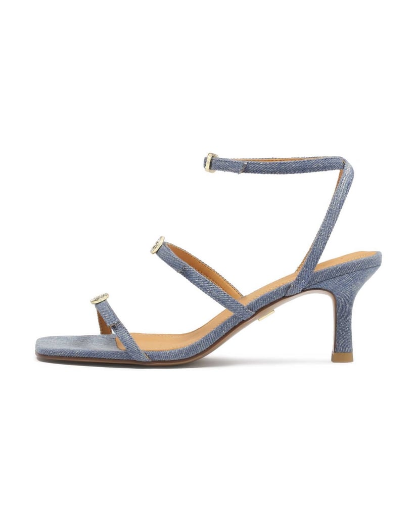 Kazar-Denim-fabric-low-heel-sandals-modrá