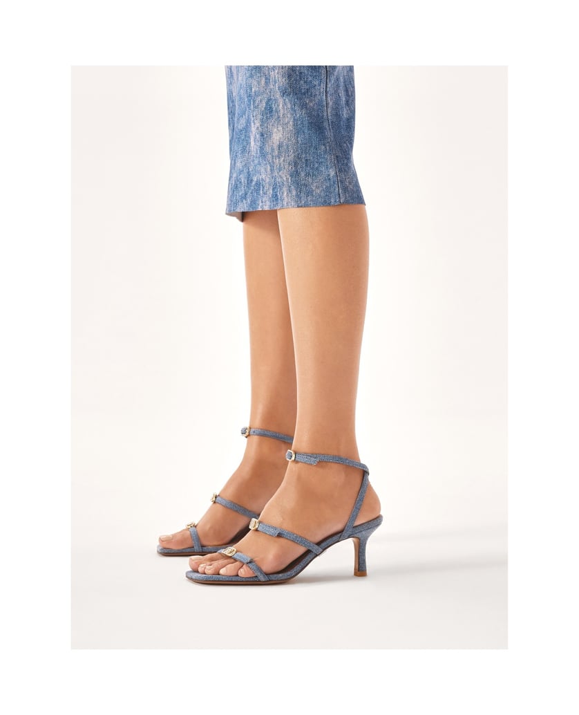 Kazar-Denim-fabric-low-heel-sandals-modrá