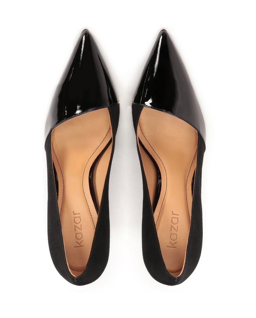 Kazar-Wildlederpumps-mit-Nasen-aus-Lackleder-schwarz