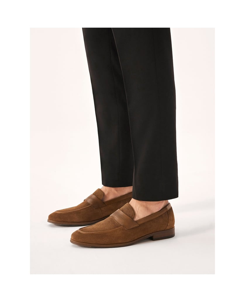 Kazar-Braune-Slipper-aus-Wildleder-mit-Perfora-braun