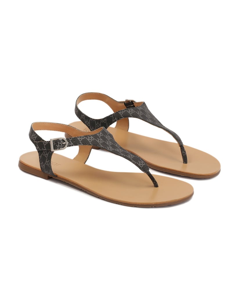 Kazar-Flat-sandals-decorated-with-KAZAR-monograms-čierna