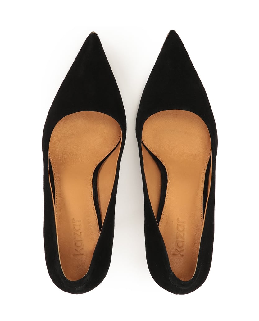 Kazar-Schwarze-Wildlederpumps-mit-goldenem-Absatz-schwarz