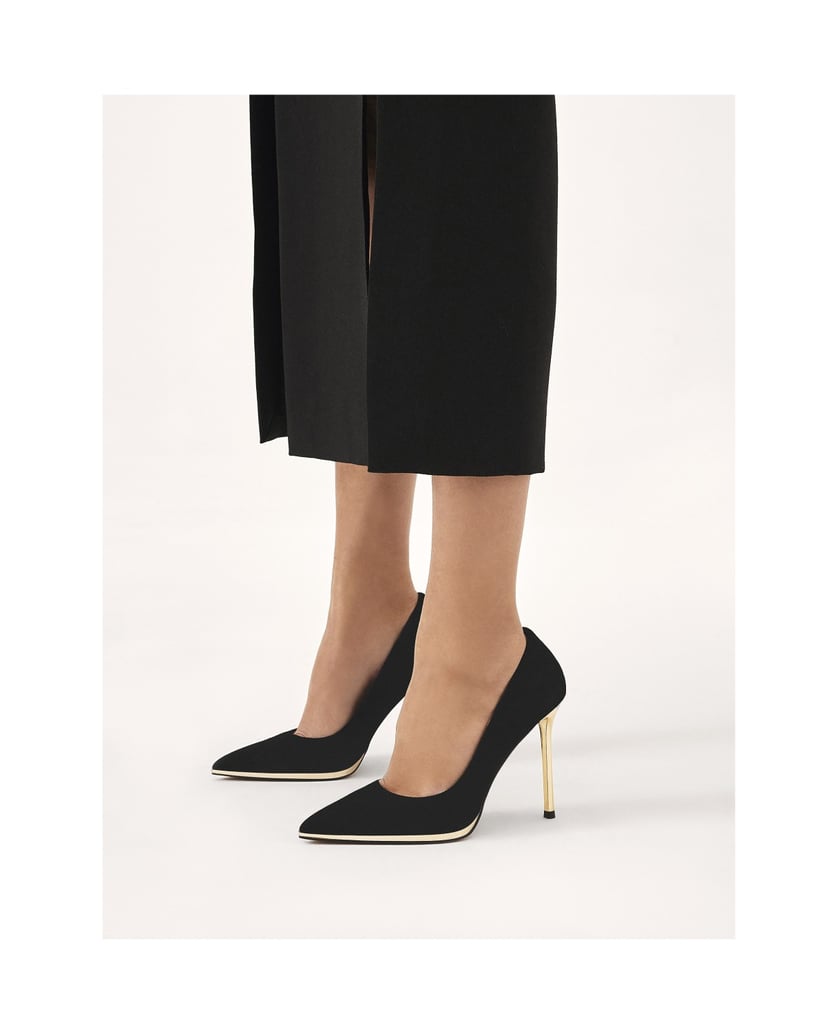 Kazar-Schwarze-Wildlederpumps-mit-goldenem-Absatz-schwarz