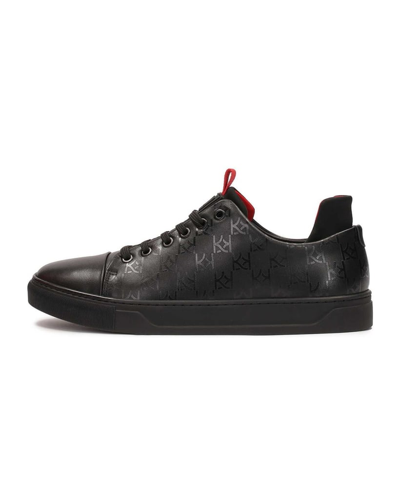 Kazar-Turnschuhe-mit-Monogramm-und-hohem-Absatz-schwarz