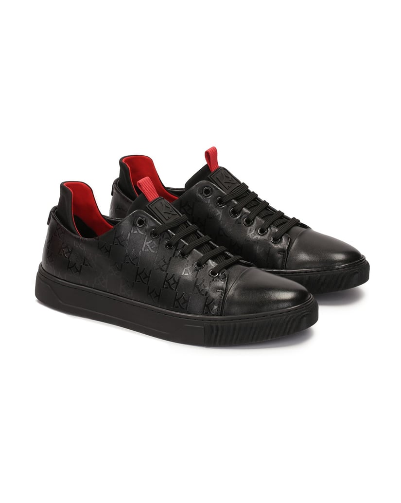 Kazar-Turnschuhe-mit-Monogramm-und-hohem-Absatz-schwarz