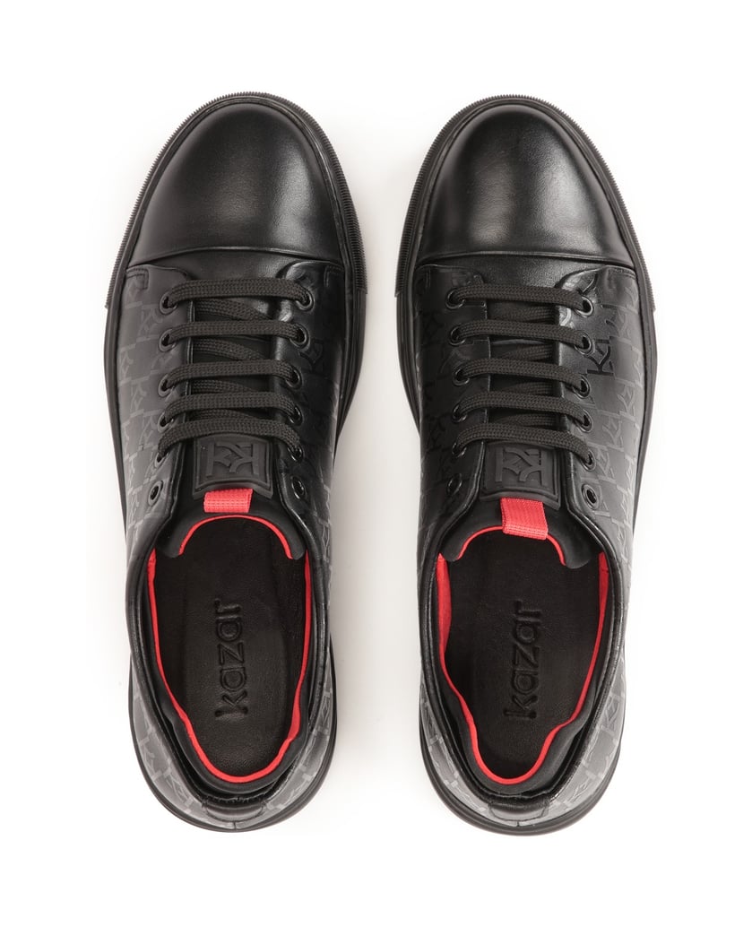 Kazar-Turnschuhe-mit-Monogramm-und-hohem-Absatz-schwarz