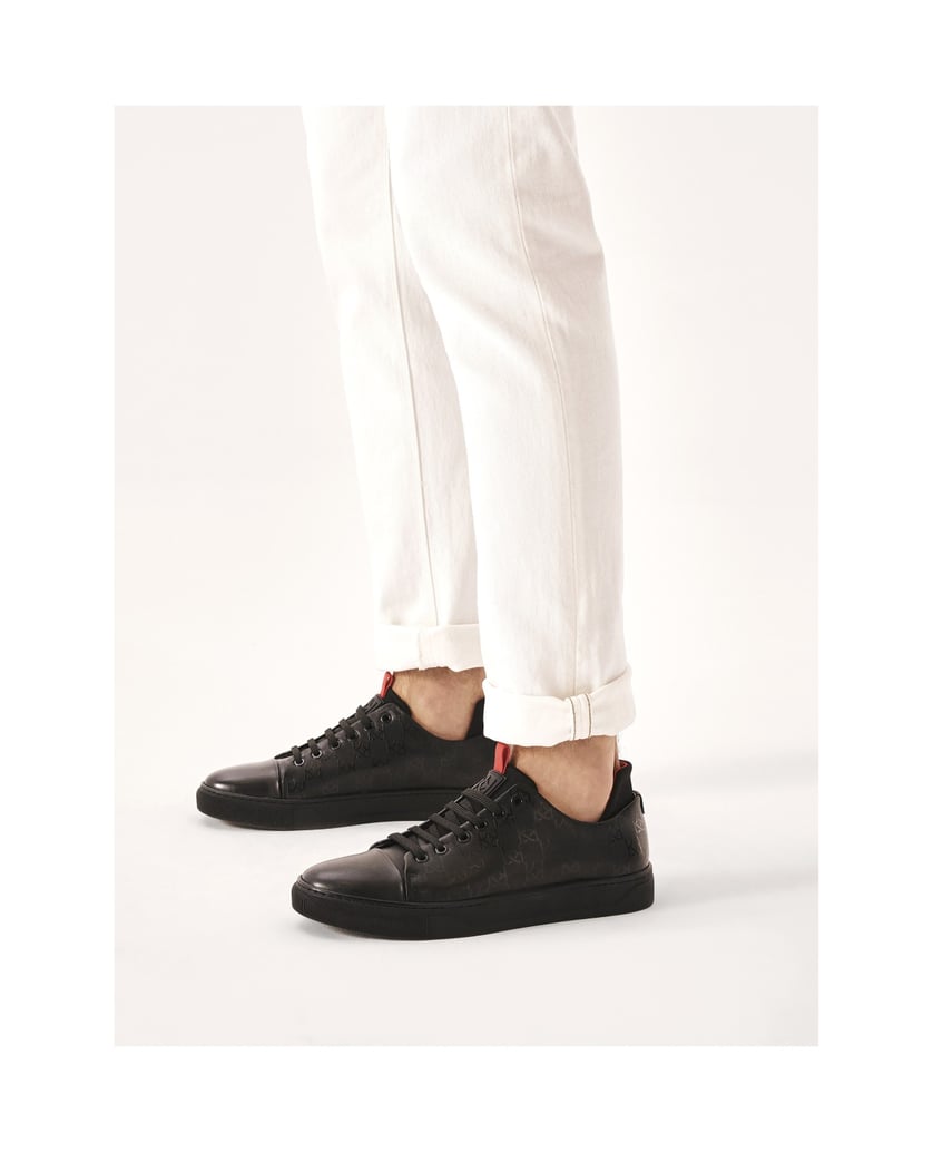 Kazar-Turnschuhe-mit-Monogramm-und-hohem-Absatz-schwarz