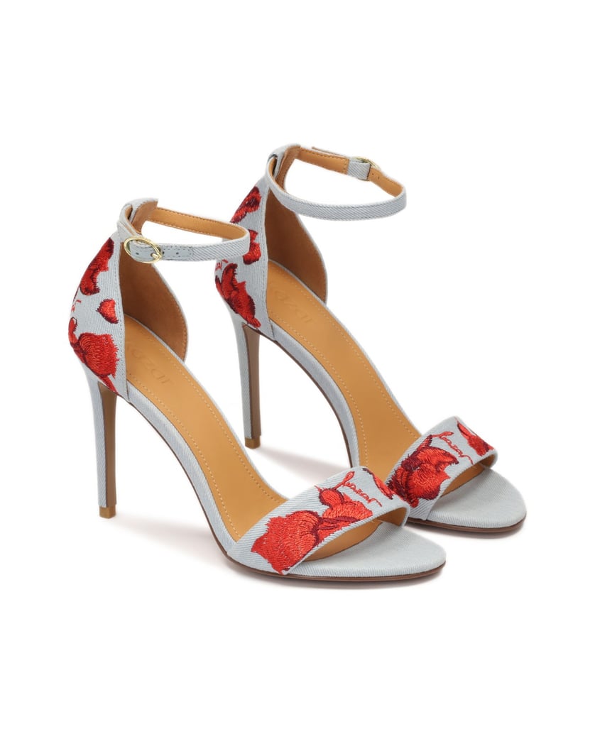 Kazar-Blaue-Sandalen-mit-roten-Blumen-blau