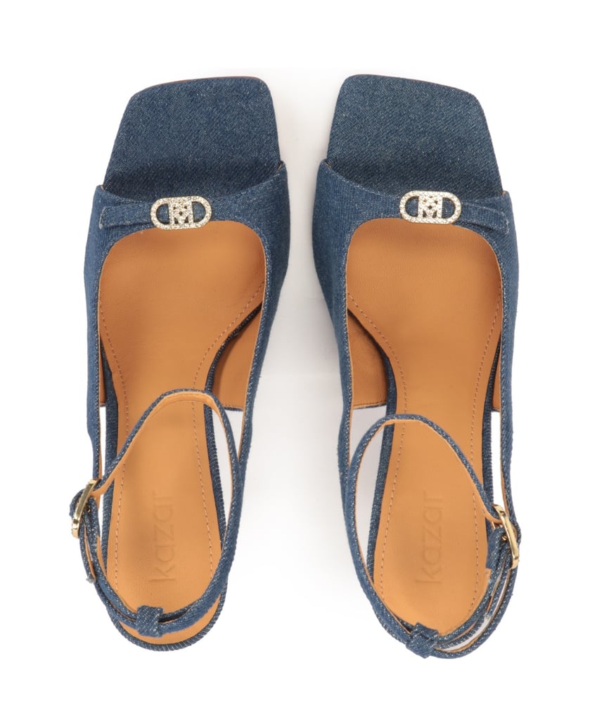 Kazar-Blaue-Sandaletten-mit-Absatz-aus-Denim-S-blau
