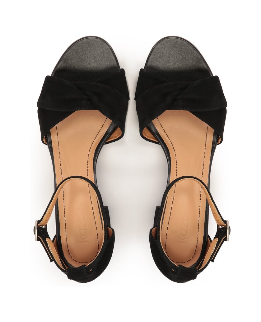 Kazar-Czarne-zamszowe-sandały-z-pełną-piętą-schwarz