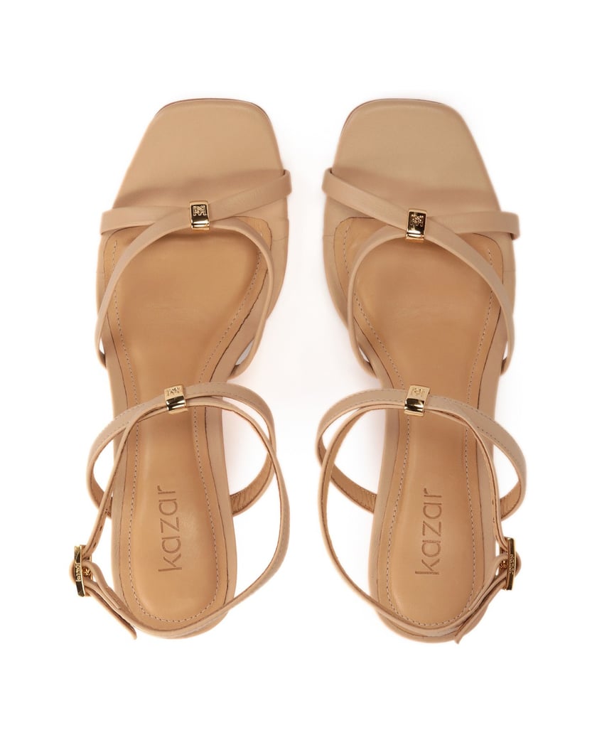 Kazar-Beige-Ledersandalen-mit-Plateauabsatz-beige
