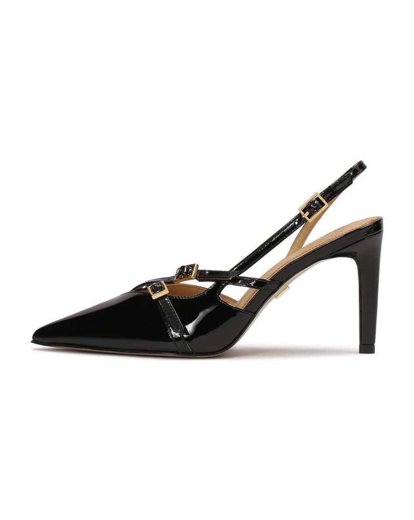 Kazar-Black-patent-leather-pumps-with-open-heels-černá