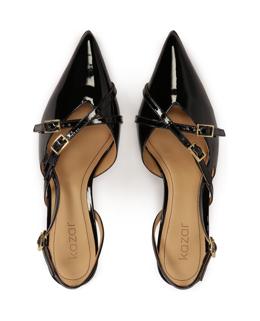 Kazar-Black-patent-leather-pumps-with-open-heels-černá