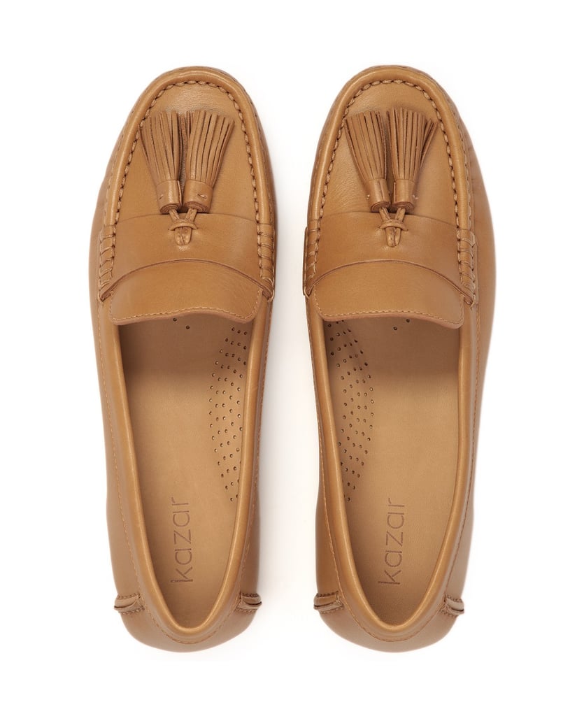 Kazar-Mokassins-aus-braunem-Leder-mit-Quasten