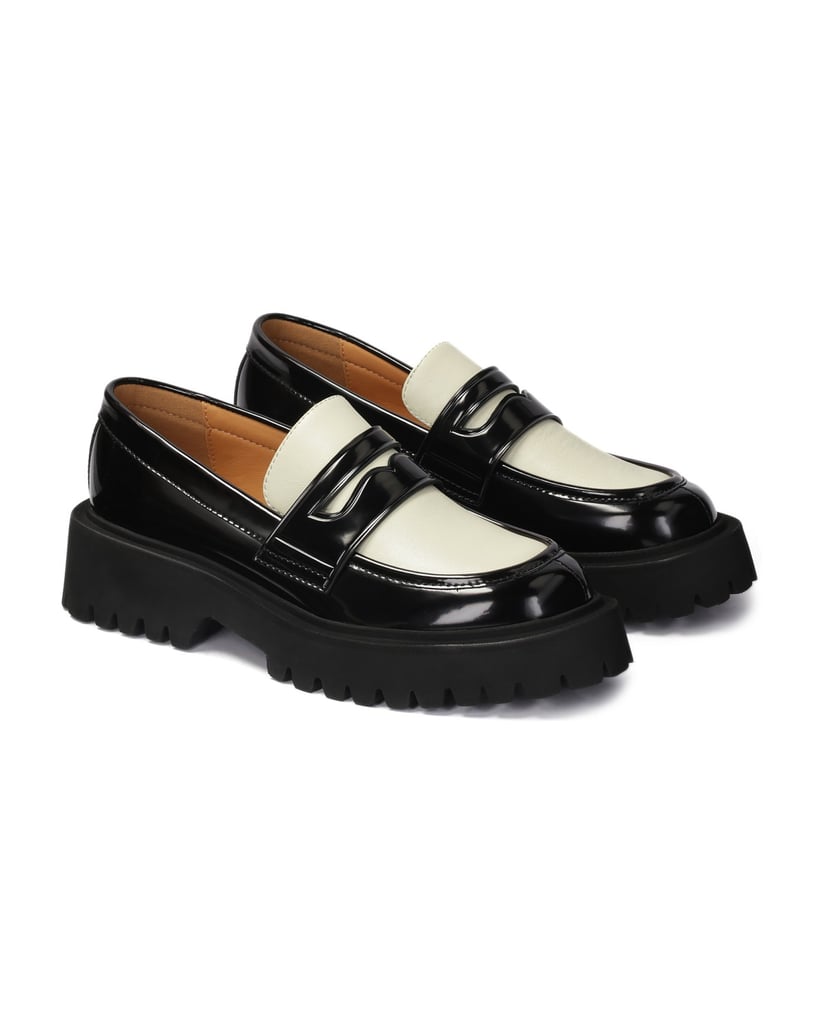 Kazar-Halbschuhe-aus-Leder-in-schwarzer-und-we