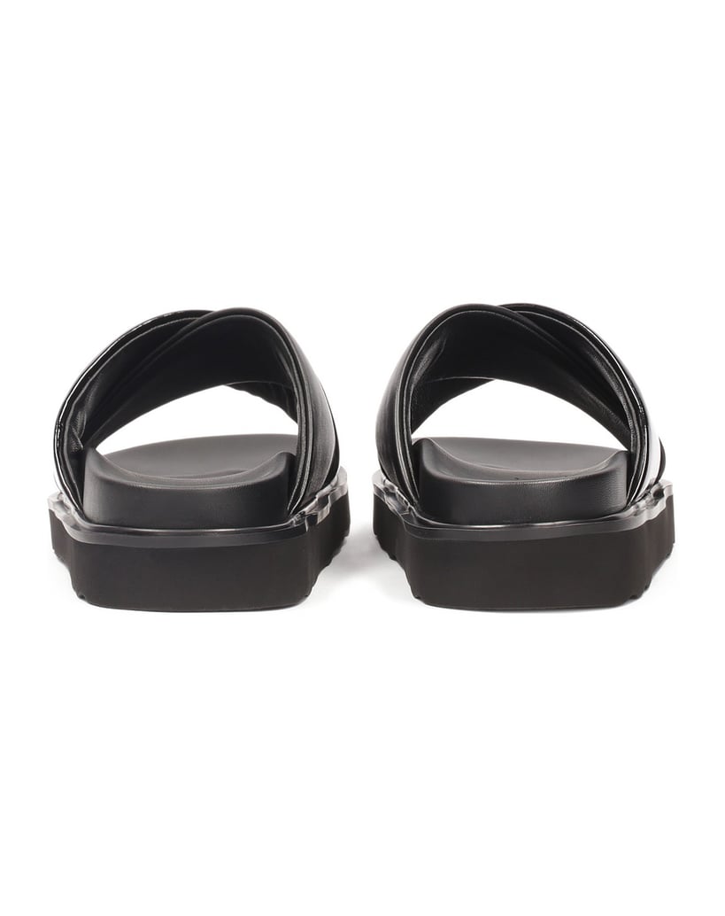 Kazar-Schwarze-Pantoletten-aus-zwei-Arten-von-schwarz