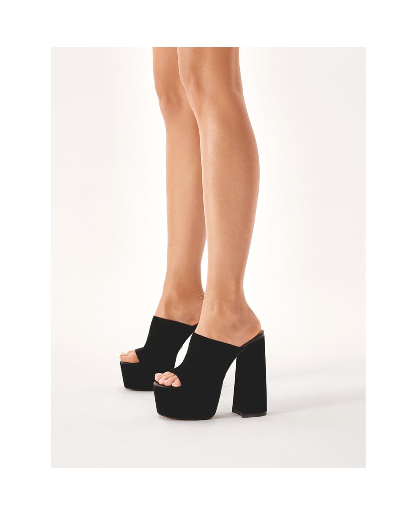 Kazar-Schwarze-Wildlederpantoletten-mit-Pfoste-schwarz