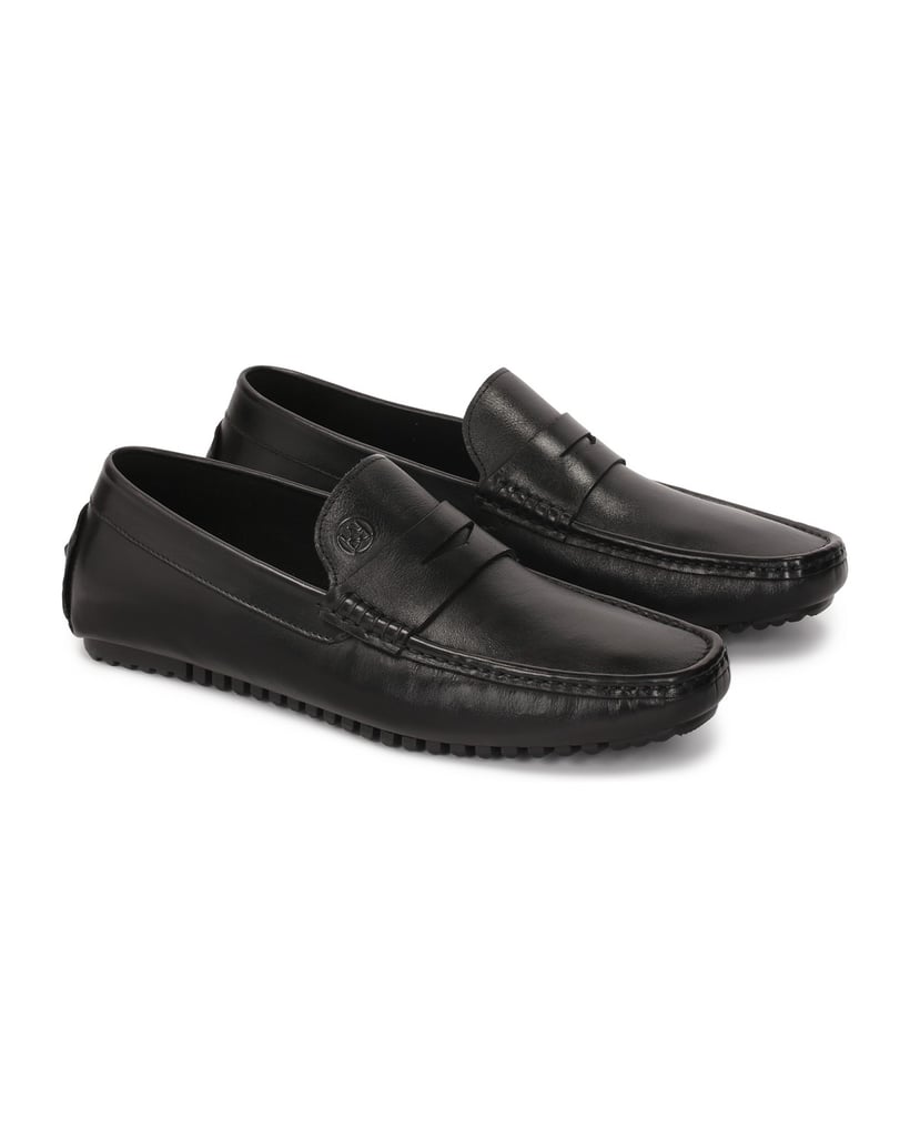 Kazar-Black-men's-moccasins-on-a-comfortable-sole-černá