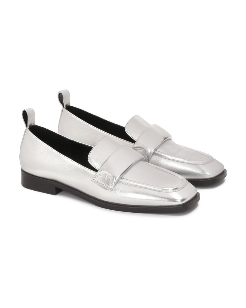 Kazar-Silberne-Slipper-mit-quadratischen-Zehen-silber