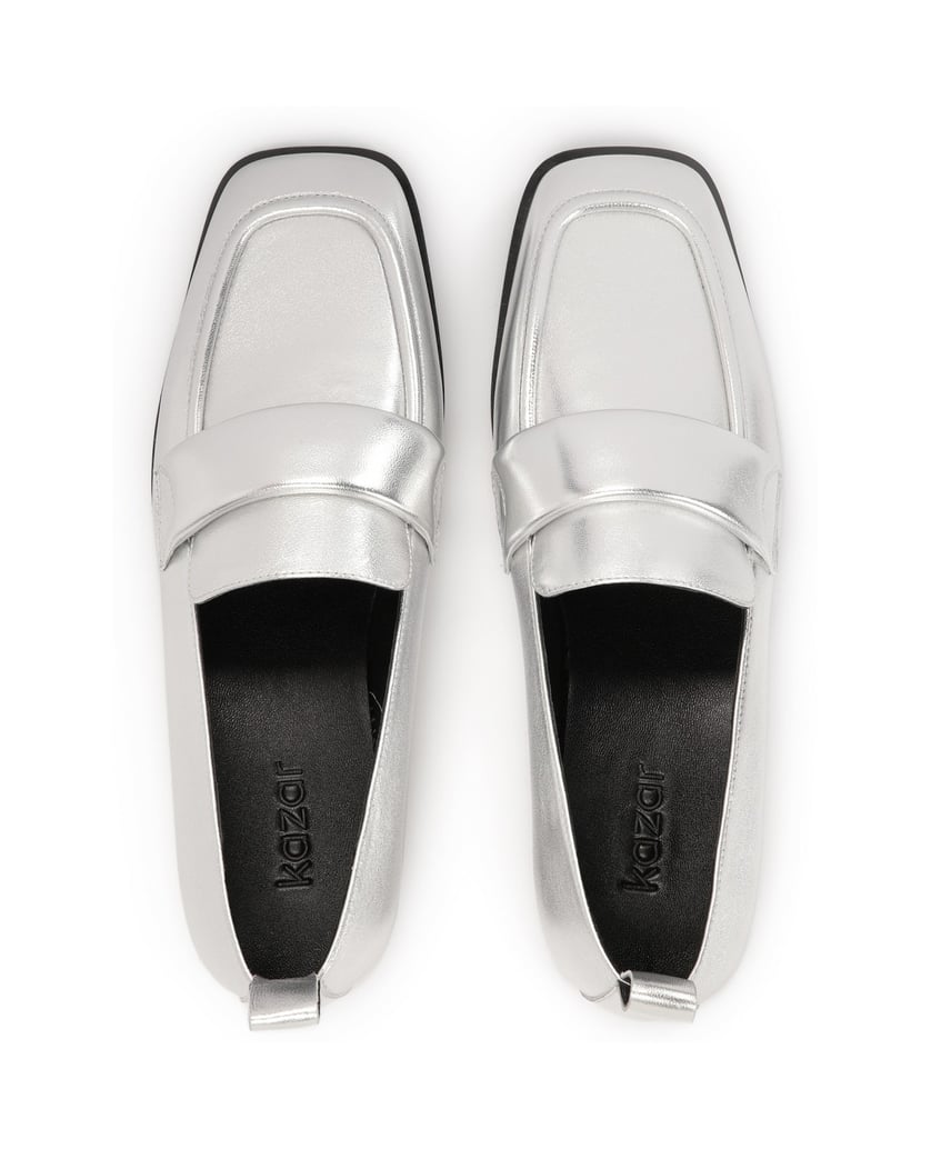 Kazar-Silberne-Slipper-mit-quadratischen-Zehen-silber