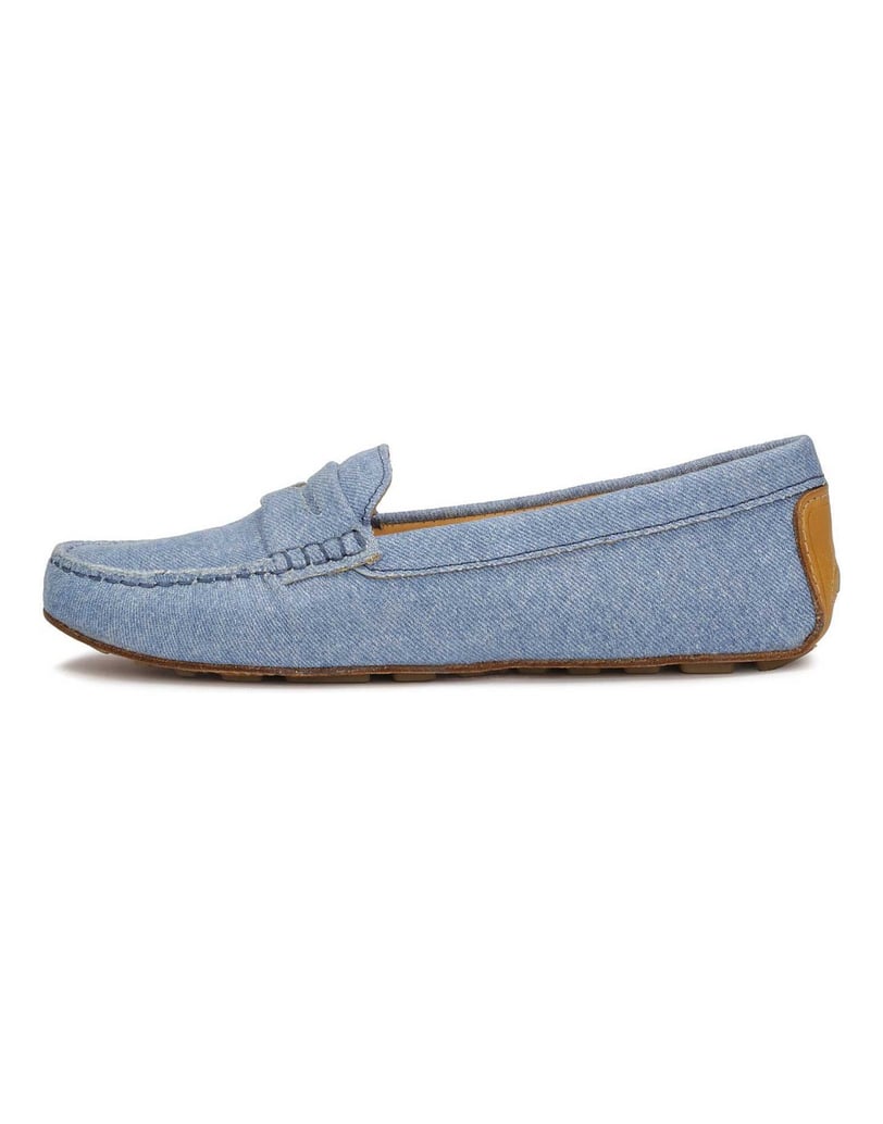 Kazar-Mokassins-aus-blauem-Denim-Stoff-blau