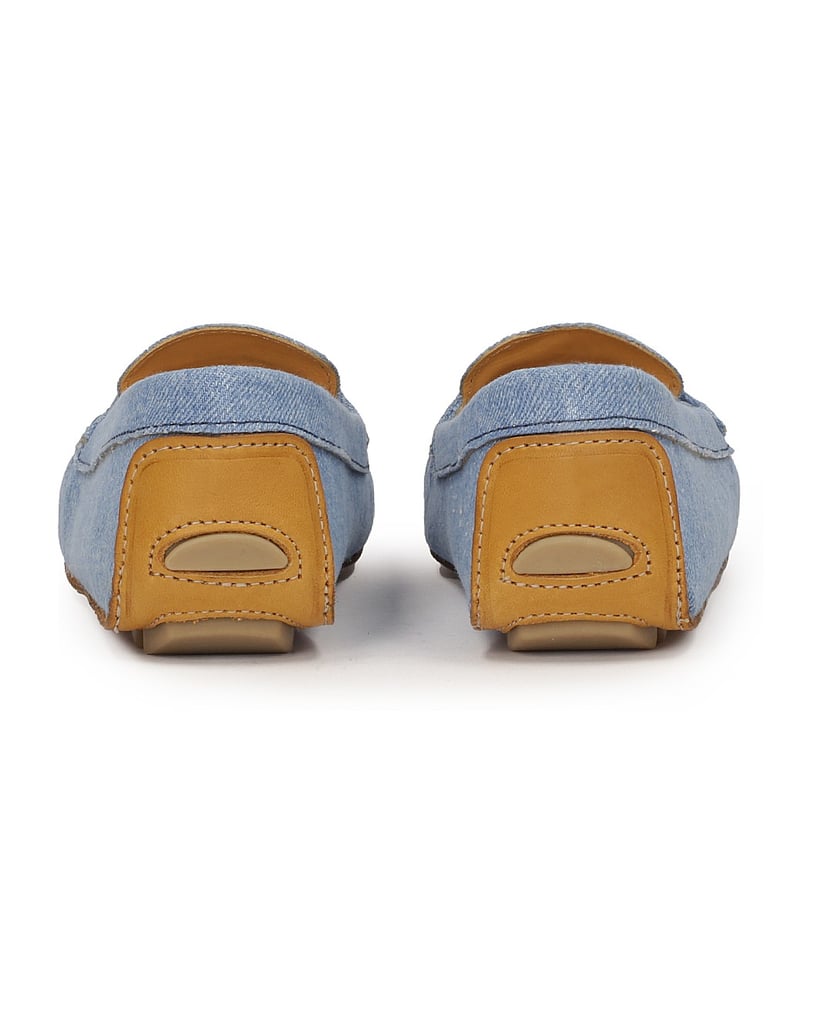 Kazar-Mokassins-aus-blauem-Denim-Stoff-blau