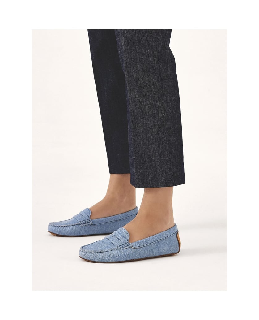 Kazar-Mokassins-aus-blauem-Denim-Stoff-blau