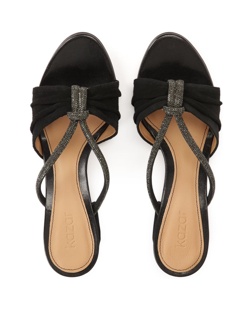 Kazar-Elegante-Wildlederpantoletten-mit-glänze-schwarz