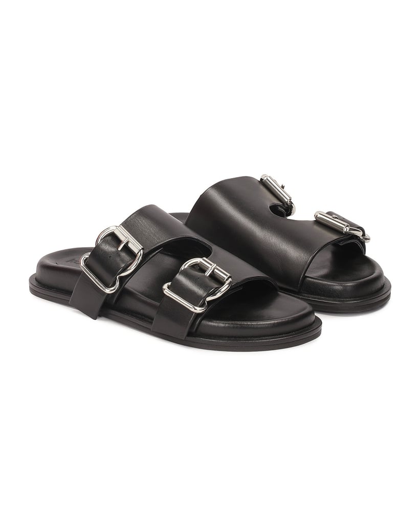 Kazar-Schwarze-Pantoletten-mit-zwei-Schnallen-schwarz