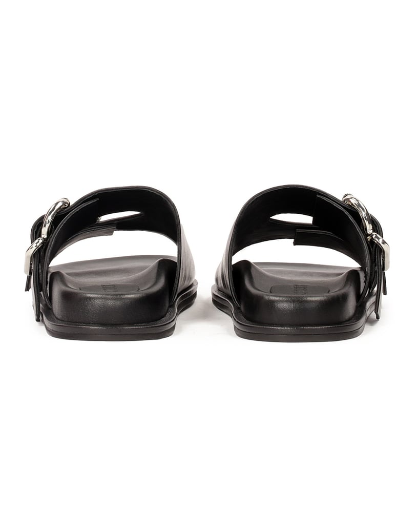 Kazar-Schwarze-Pantoletten-mit-zwei-Schnallen-schwarz