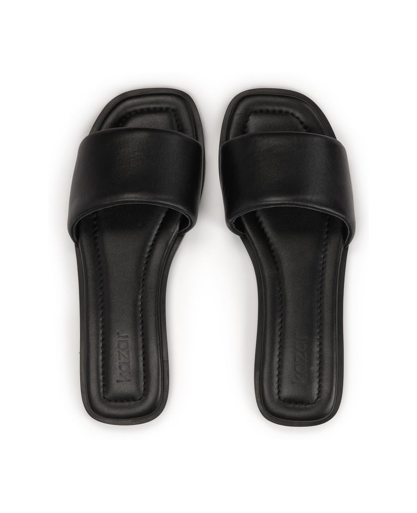 Kazar-Schwarze-Pantoletten-auf-flacher-Sohle-schwarz