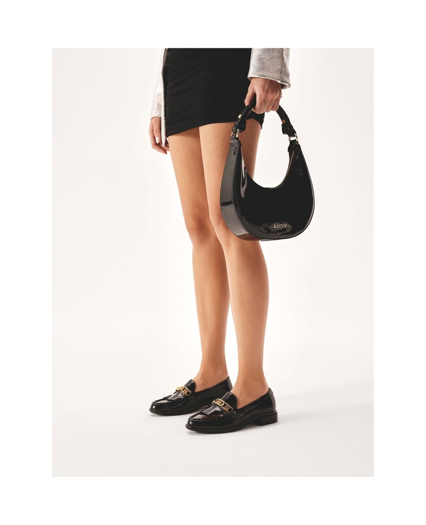 Kazar-Kleine-Handtasche-aus-Lackleder-in-Form