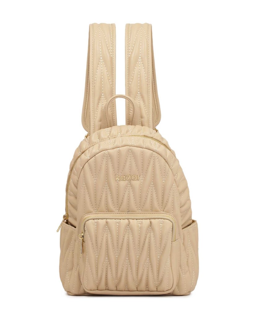 Kazar-Quilted-beige-grain-leather-backpack-béžová