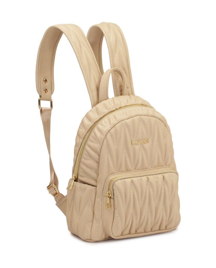 Kazar-Quilted-beige-grain-leather-backpack-béžová
