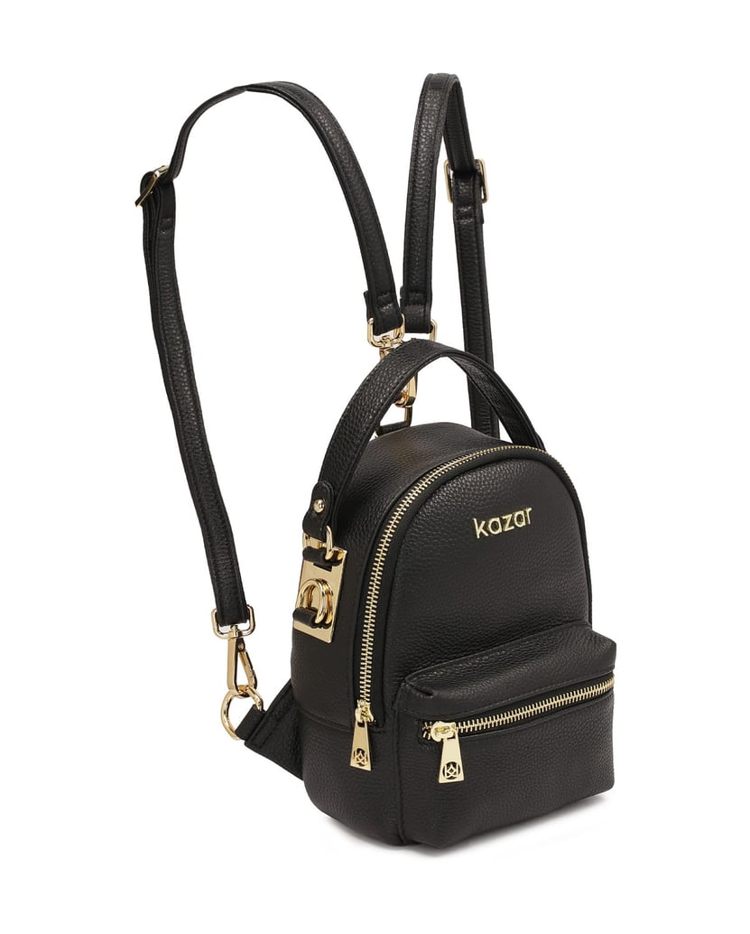 Kazar-Kleiner-schwarzer-Rucksack-2in1-schwarz