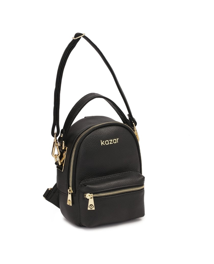 Kazar-Kleiner-schwarzer-Rucksack-2in1-schwarz