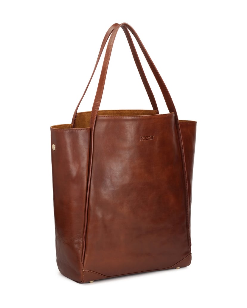 Kazar-Geräumige-Lederhandtasche-im-minimalisti-dunkelbraun