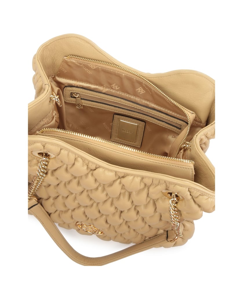 Kazar-Beige-soft-quilted-leather-handbag-béžová