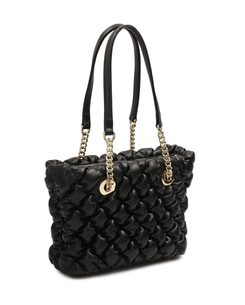 Kazar-Weiche,-gesteppte-Handtasche-mit-Schulte-schwarz