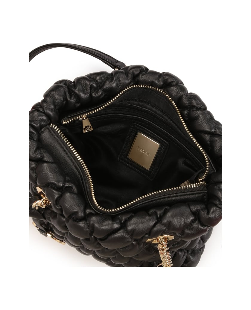 Kazar-Weiche,-gesteppte-Handtasche-mit-Schulte-schwarz