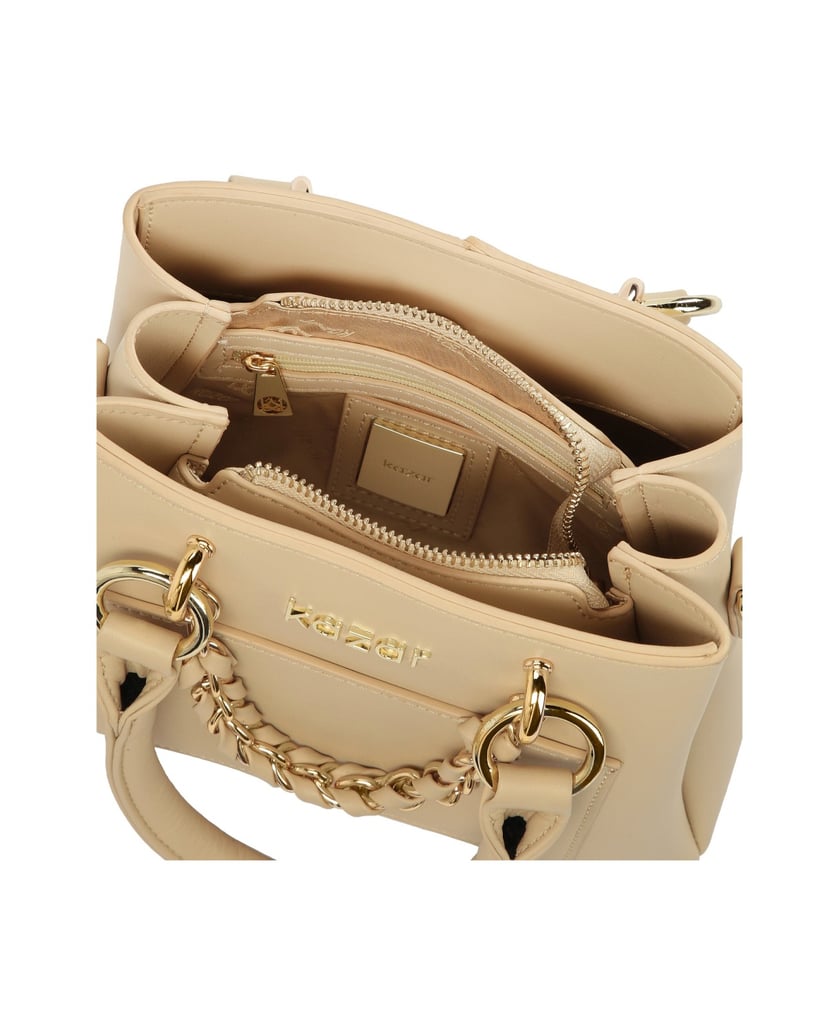 Kazar-Elegante-beige-Handtasche-und-Umhängetas-beige