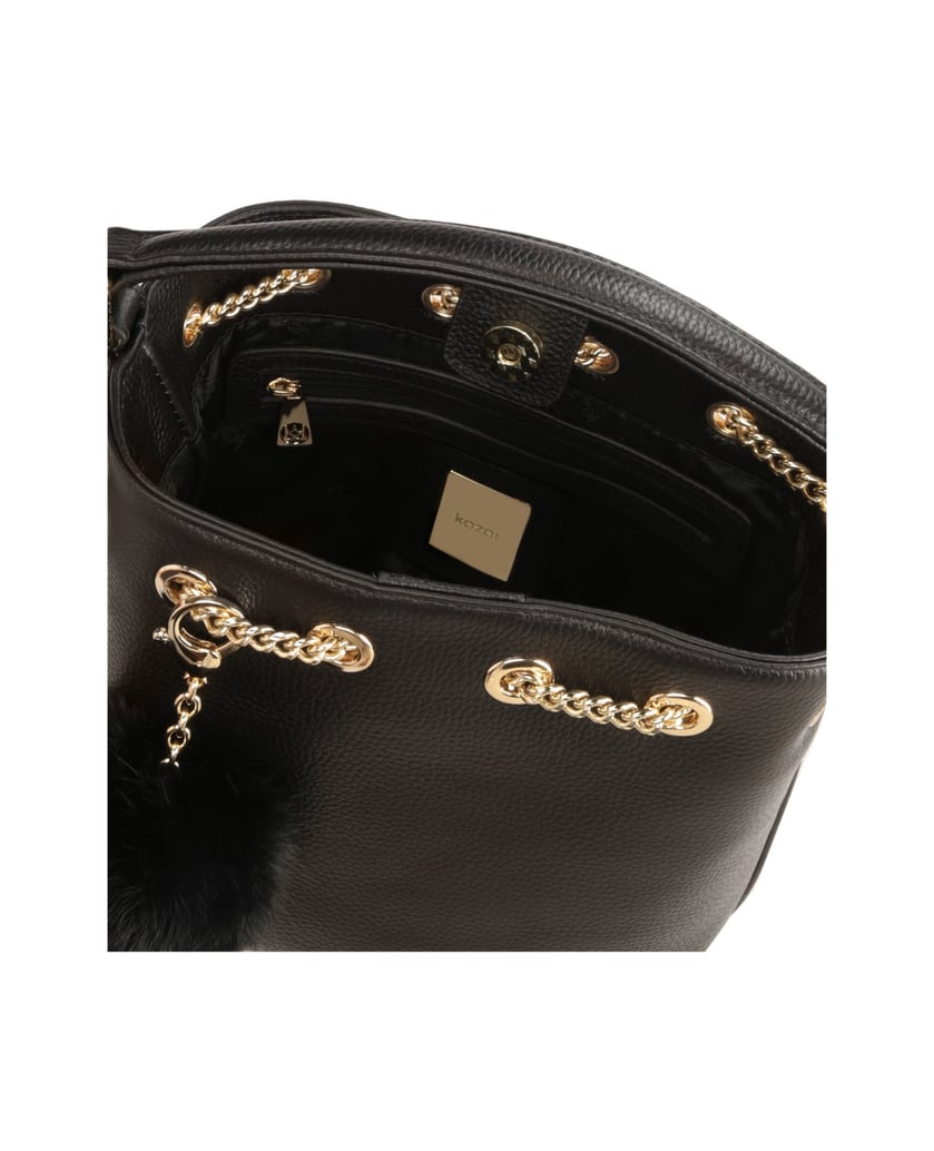 Kazar-Schwarze-Handtasche-mit-Bommel