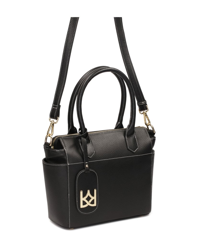 Kazar-Schwarze-Handtasche-mit-kontrastierenden-schwarz