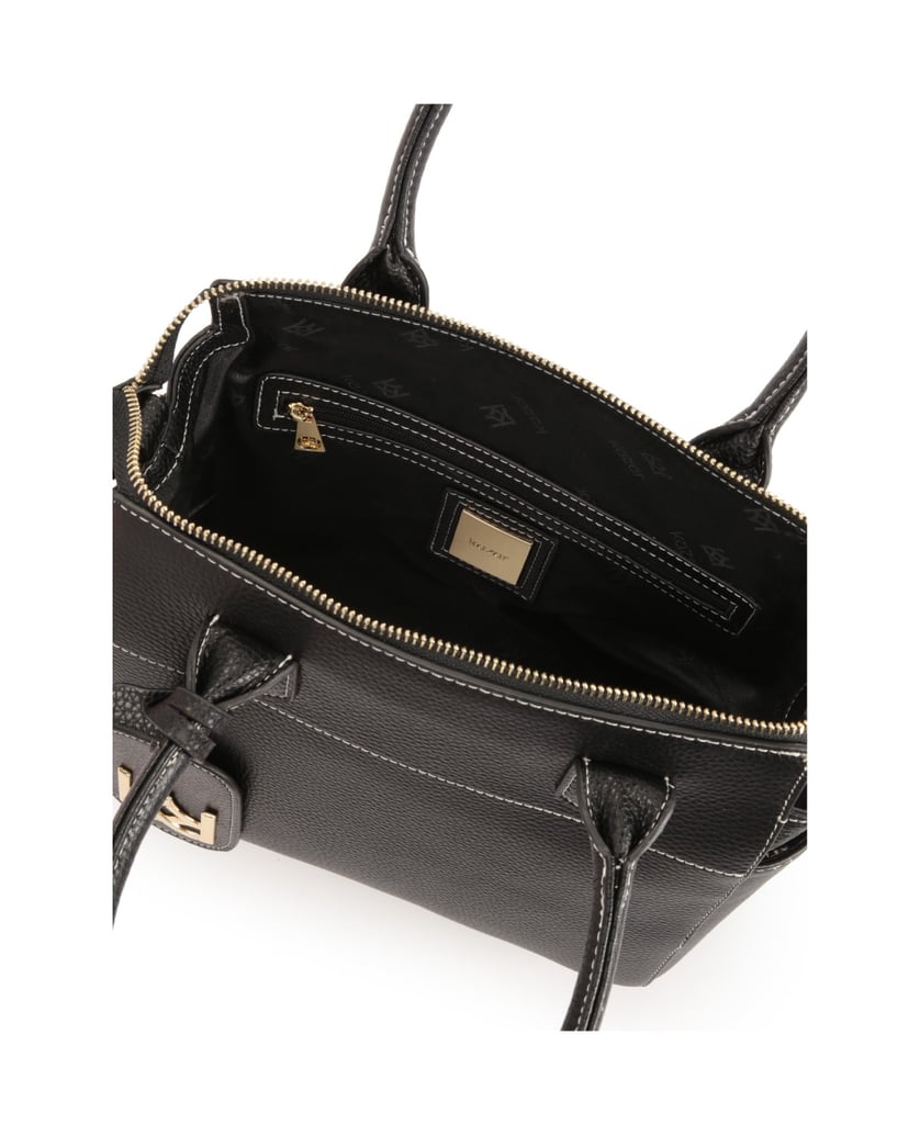 Kazar-Schwarze-Handtasche-mit-kontrastierenden-schwarz