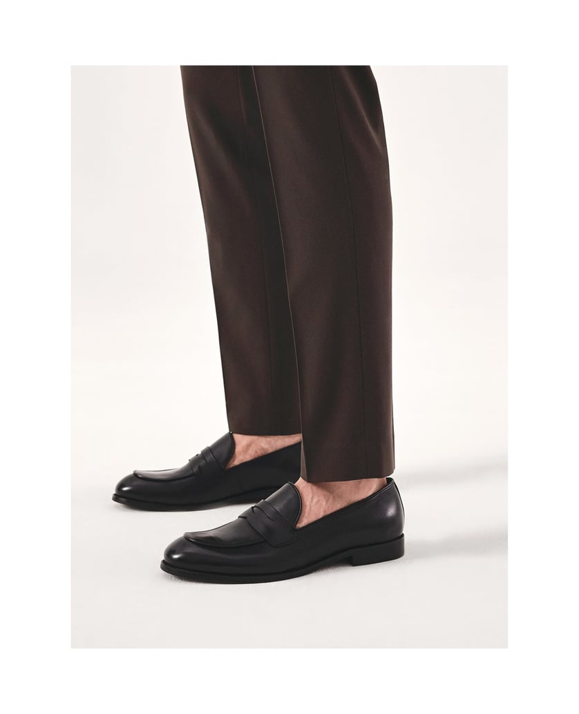 Kazar-Black-leather-men's-penny-loafers-černá