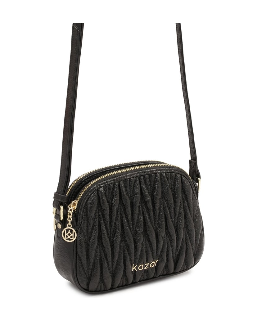 Kazar-Kleine-schwarze-Gürtelhandtasche-mit-mod