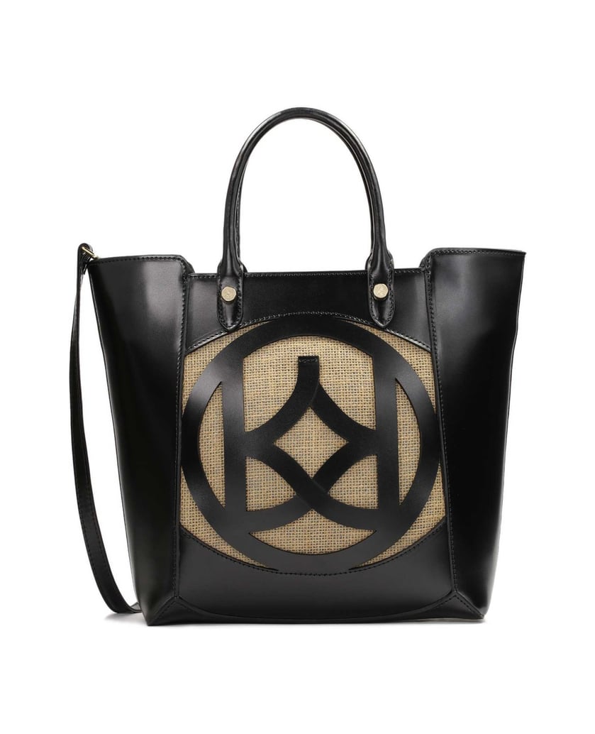 Kazar-Schwarze-Lederhandtasche-mit-durchbroche