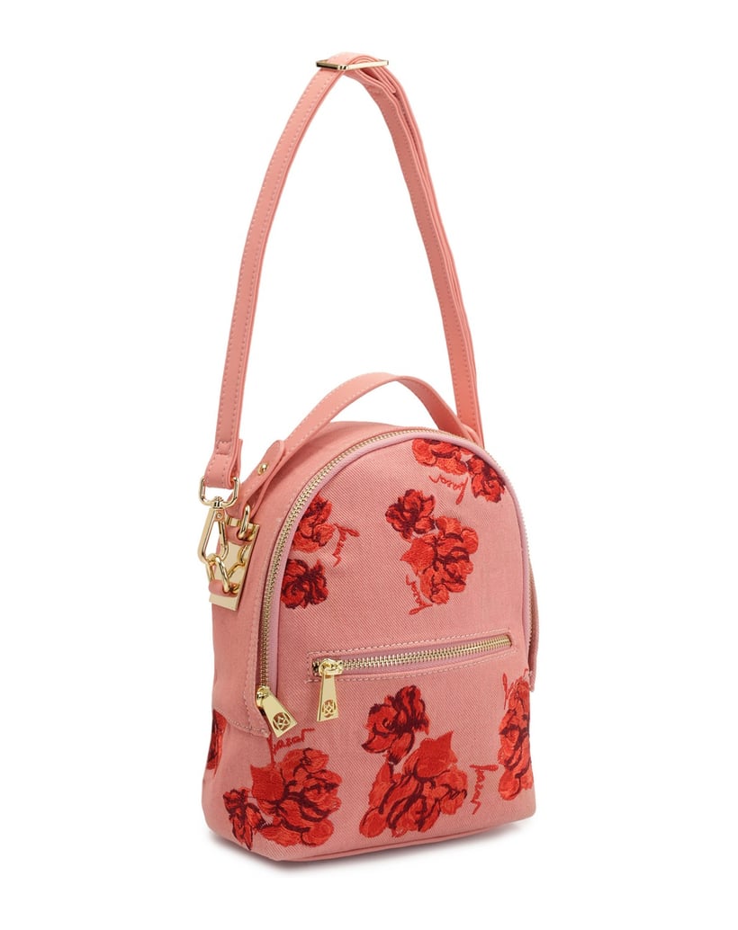 Kazar-Rosa-geblümter-Stoff-2-in-1-Rucksack