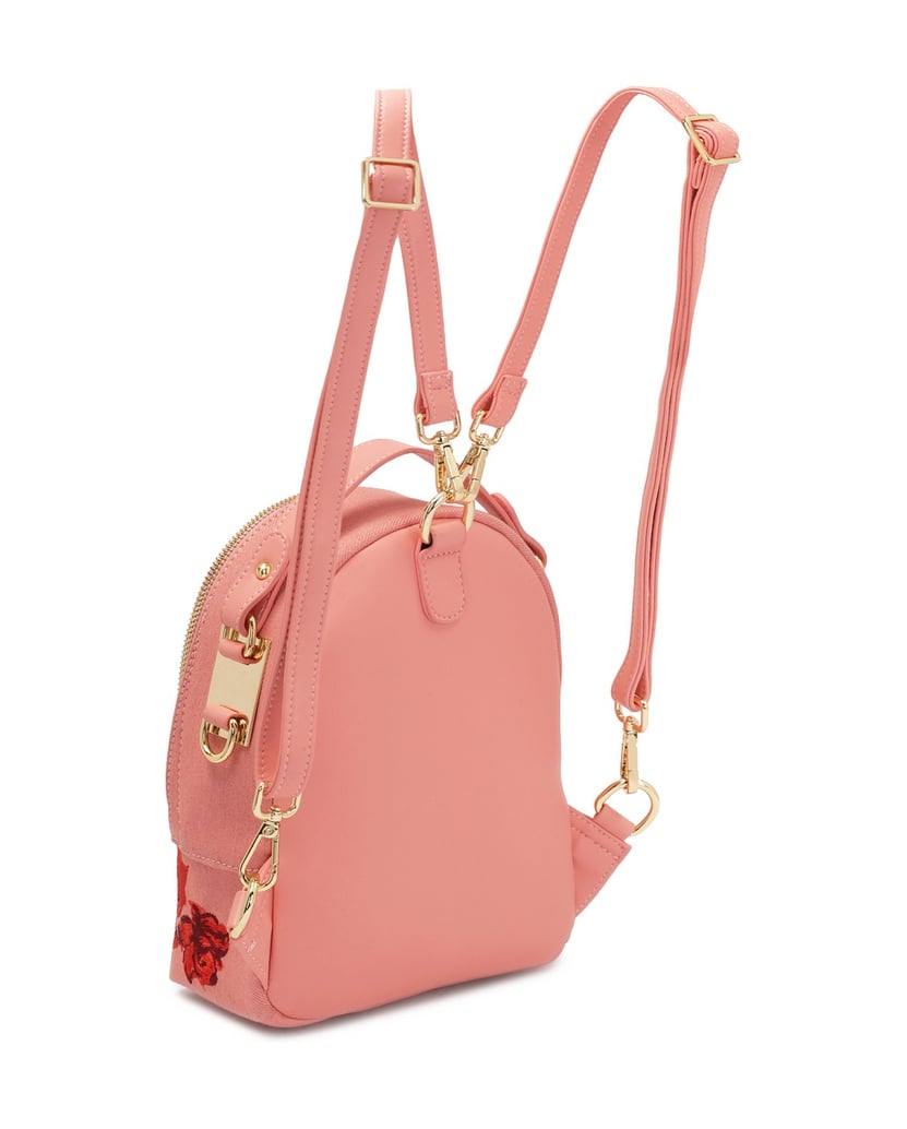 Kazar-Rosa-geblümter-Stoff-2-in-1-Rucksack