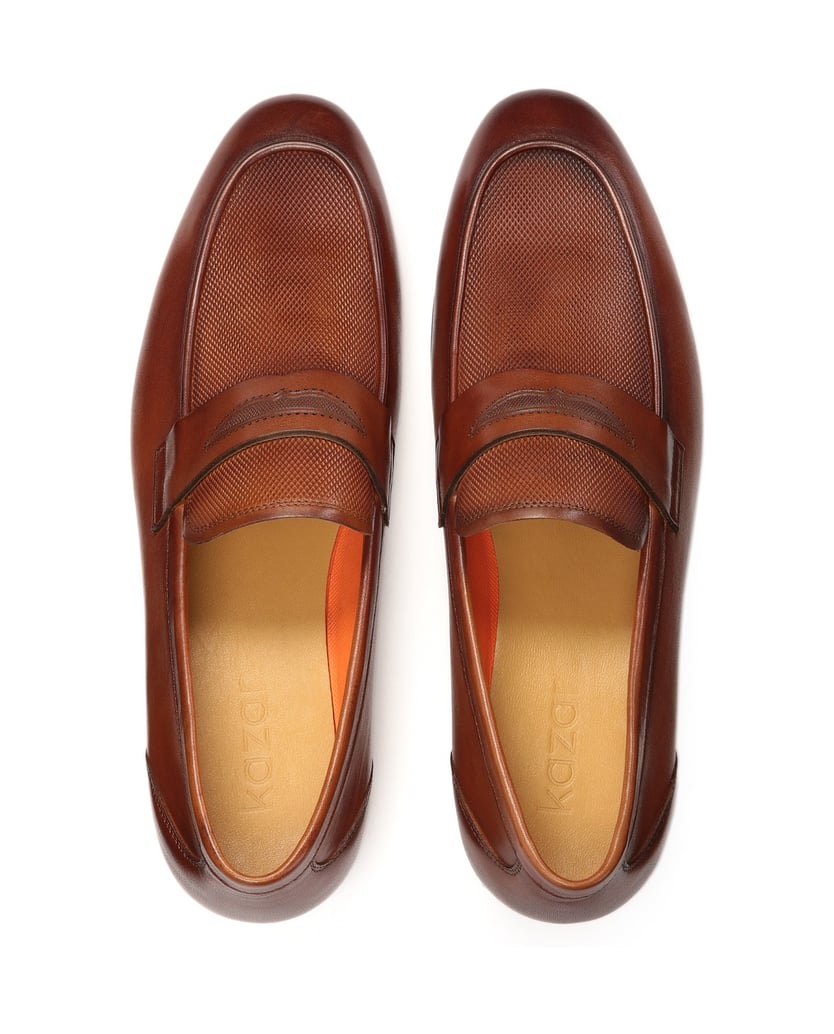 Kazar-Brown-loafers-decorated-with-leather-embossing-hnědá